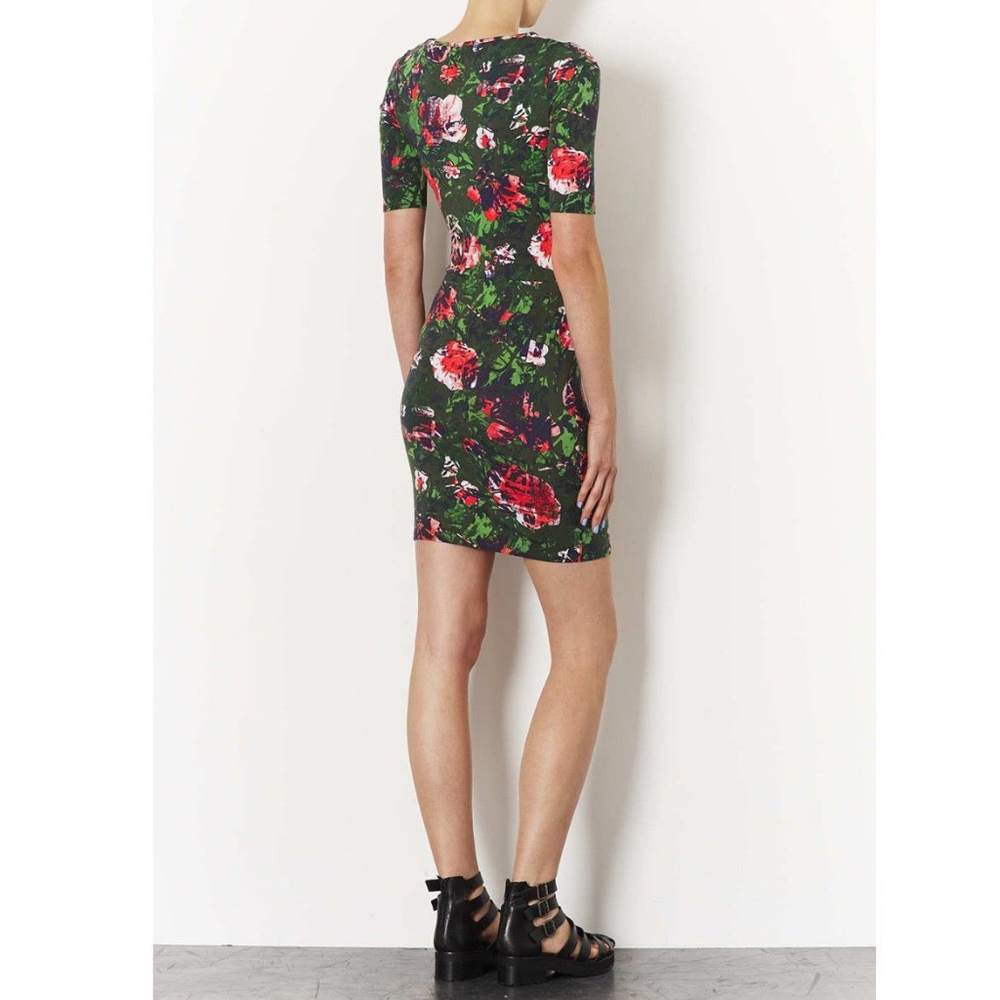 ❌SOLD❌ TOPSHOP Camo Floral Zipper Stretchy Dress - Picture 2 of 8